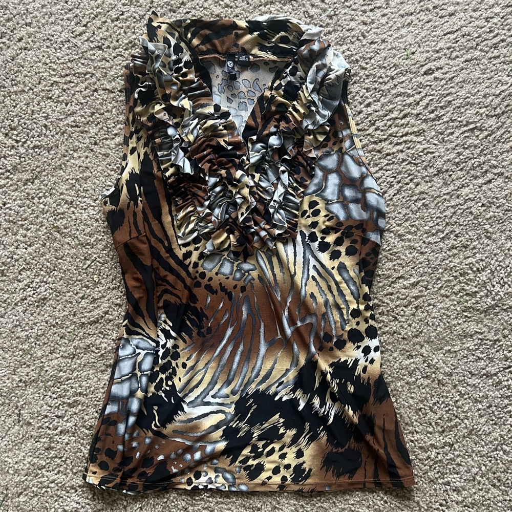 Animal Print Sleeveless Top
